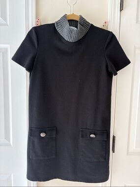 Vintage Zara Gray and Black Knit Dress